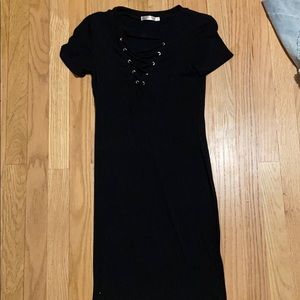 black mini dress